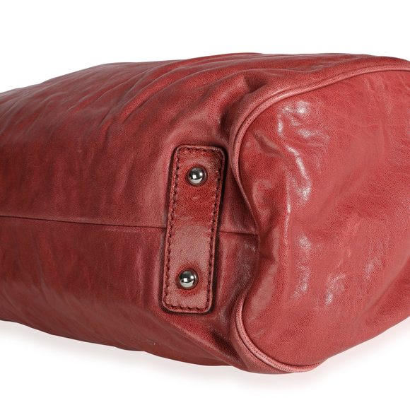 Marc Jacobs Red Leather & Gray Snakeskin Stam Bag - Picture 6 of 7